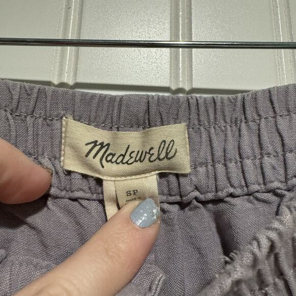 Madewell Linen Blend Pull On Tapered Pants Lavender Size Small Petite - Picture 4 of 6